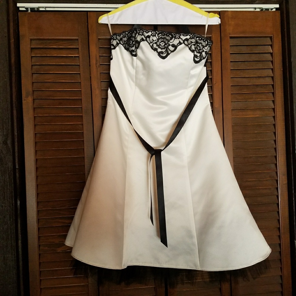 Black and White Satin Dress